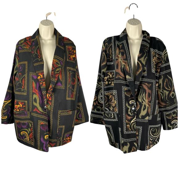 Vtg Lot of 2 Kensington Square Blazers Womens Medium Art to Wear Unstructured - Picture 1 of 11
